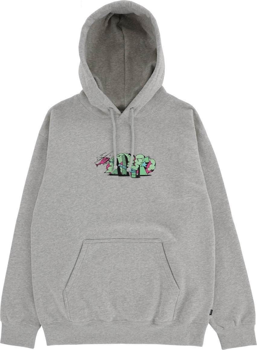HUF Street Level Pullover Hoodie Heather Grey XL パーカー_画像1