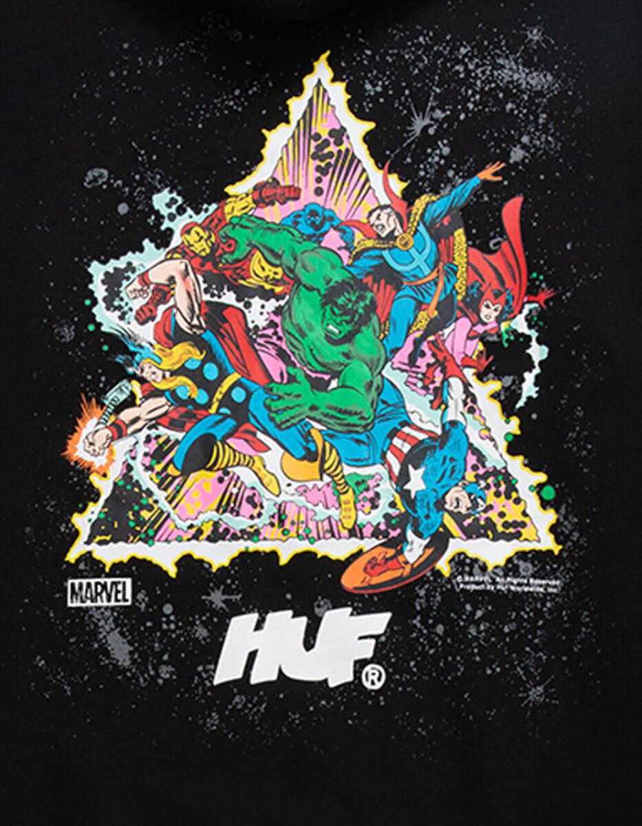 HUF Avengers Cosmic Assemblage Pullover Hoodie Black M パーカー_画像4