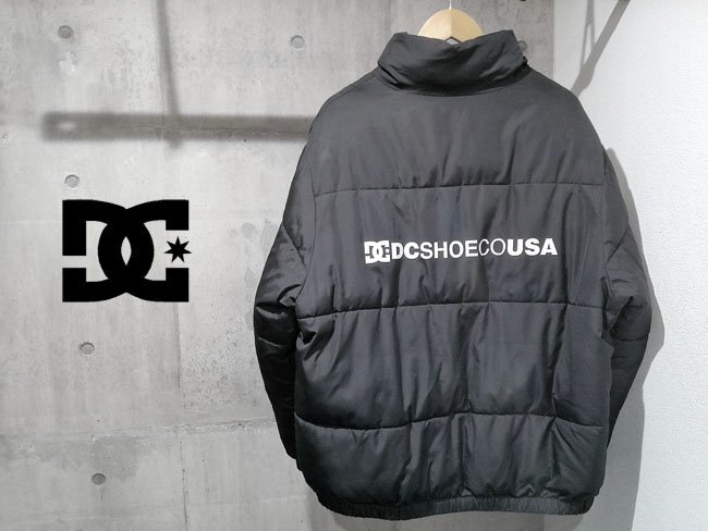 DC SHOES USA ディーシーシューズ ロゴプリント リバーシブル 中綿ジャケット L/ブルゾン/黒 ブラック/メンズ/DJK236801/スノーボード_画像1