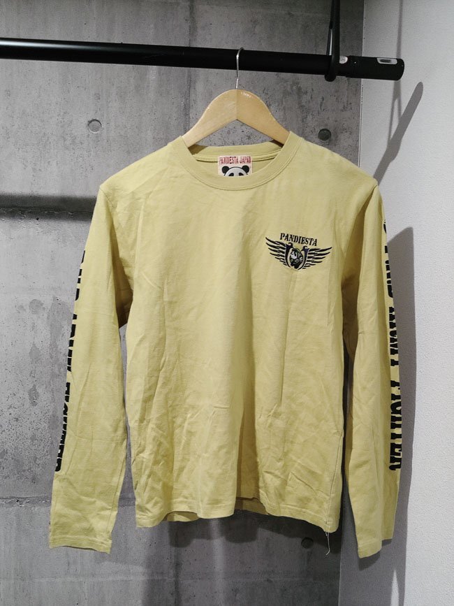 PANDIESTA JAPAN パンディエスタ ジャパン 熊猫 アーミーファイター ロングTシャツ S/戦闘機 パンダ 刺繍 ロンTee/メンズ/598053_画像2