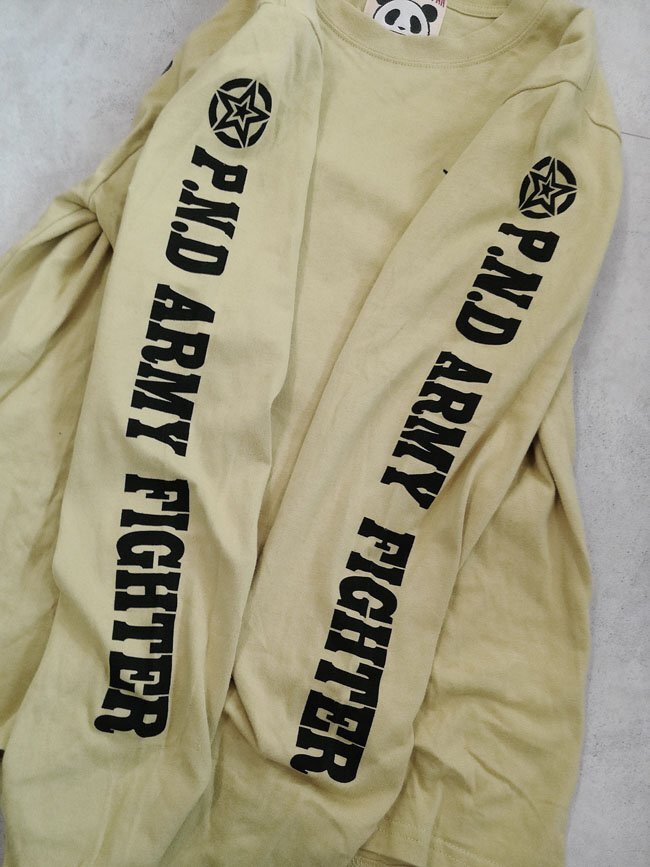 PANDIESTA JAPAN パンディエスタ ジャパン 熊猫 アーミーファイター ロングTシャツ S/戦闘機 パンダ 刺繍 ロンTee/メンズ/598053_画像7