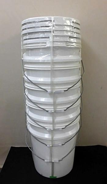 ★ 51457 バケツ 20L ポリプロピレン製 5個セット 直径31x高さ36cm 蓋 / ハンドル付き 塗装 バケツ 掃除 バケツ 保存容器 美品 ★*_画像1