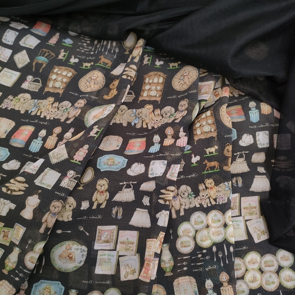 yukiemon 新品 蚤の市リバースカート サイズ3L 定価26400円 チュール ロングスカート 2025 ブラック ユキエモン 5-1026M 273500_画像7