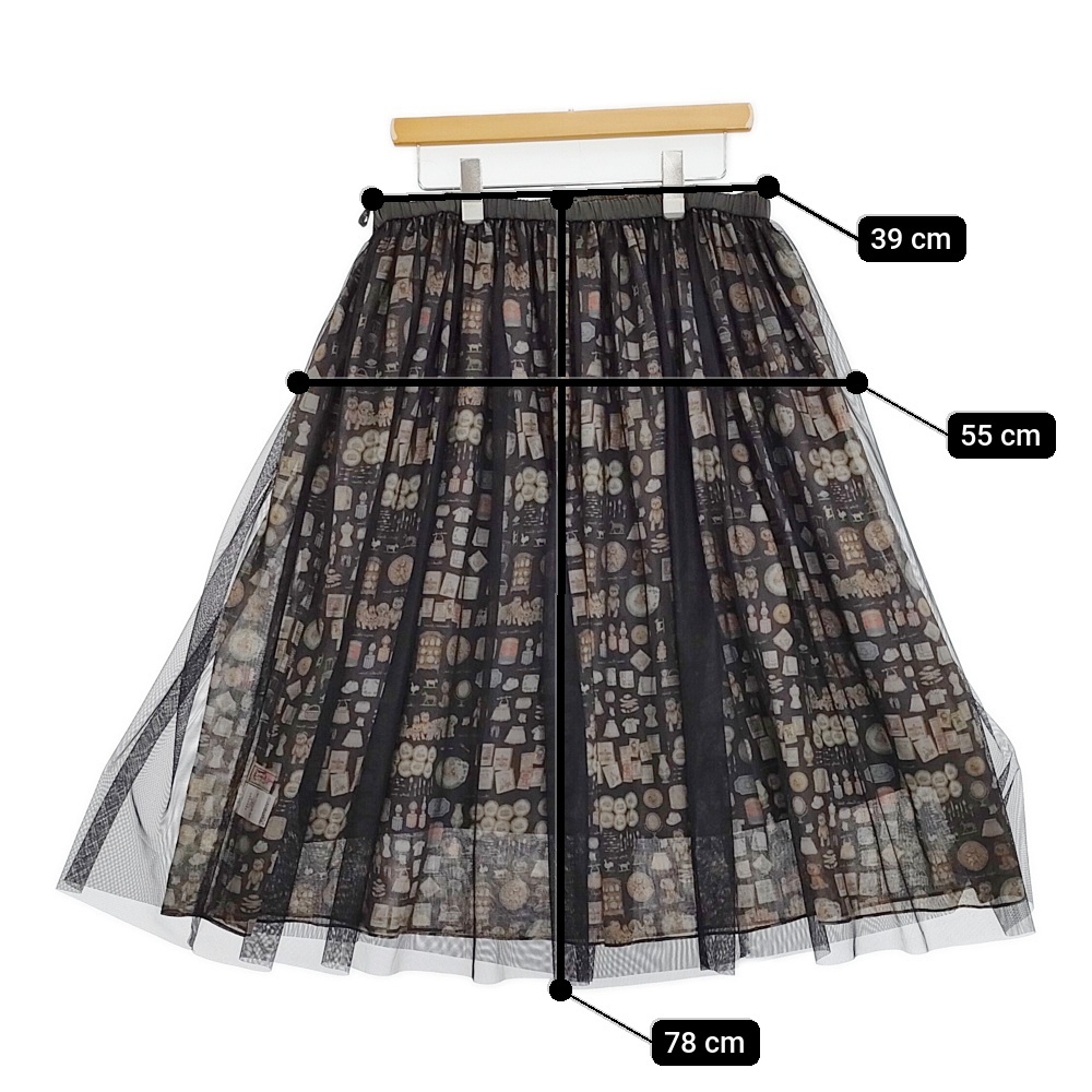 yukiemon 新品 蚤の市リバースカート サイズ3L 定価26400円 チュール ロングスカート 2025 ブラック ユキエモン 5-1026M 273500_画像9