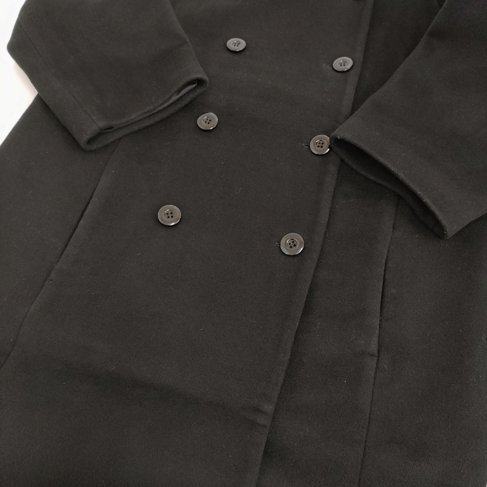 MUVEIL メルトンノーカラーコート MW73FC001 サイズ36 定価63800円 コート ブラック ミュベール 5-1103A 266204_画像4