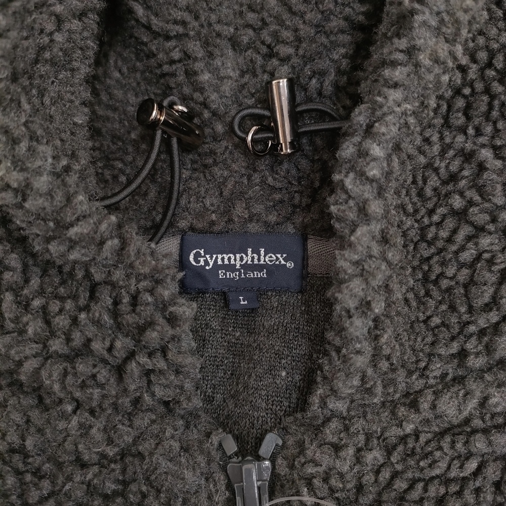 GYMPHLEX フード付きボアベスト サイズL 定価17380円 J-0855 PL ベスト グレー ジムフレックス 5-1103T 266951_画像3