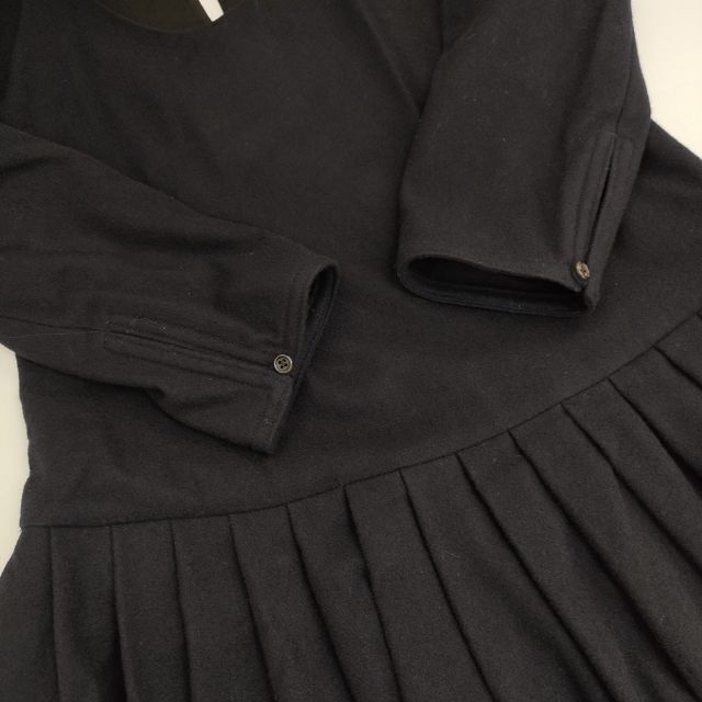 MARGARET HOWELL ウールカシミヤ プリーツ 578-258204 ドレス ワンピース ネイビー マーガレットハウエル 5-1030T 265800_画像4