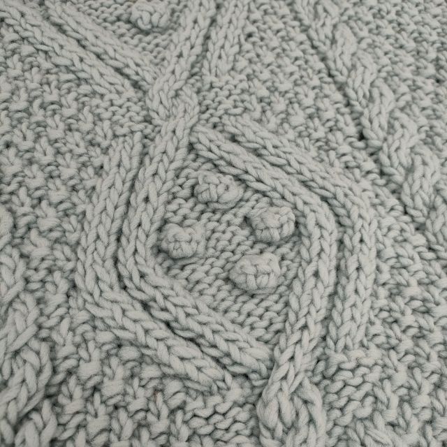 nest Robe 未使用 01234-1002 ペルーニットポップコーンケーブルベスト 定価26400円 ベスト ライトブルー ネストローブ 5-1101T 259657_画像4