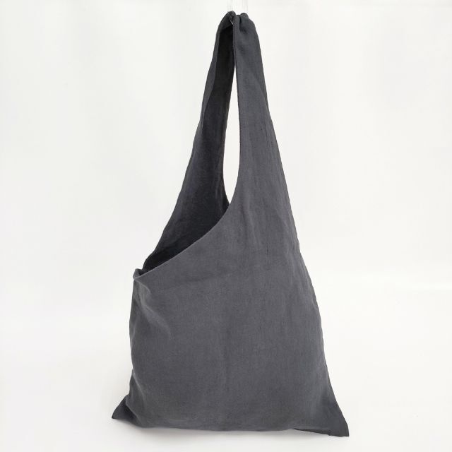 evam eva リネン ワンハンドル トートバッグ チャコールグレー エヴァムエヴァ 5-1112G 266000_画像1