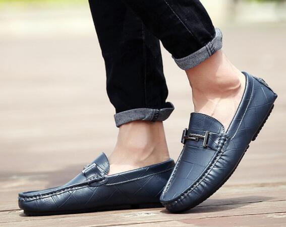 весна новый товар натуральная кожа Loafer обувь для вождения мокасины прогулочные туфли мужской мягкость в клетку много цвет 24.5 cm ~27cm