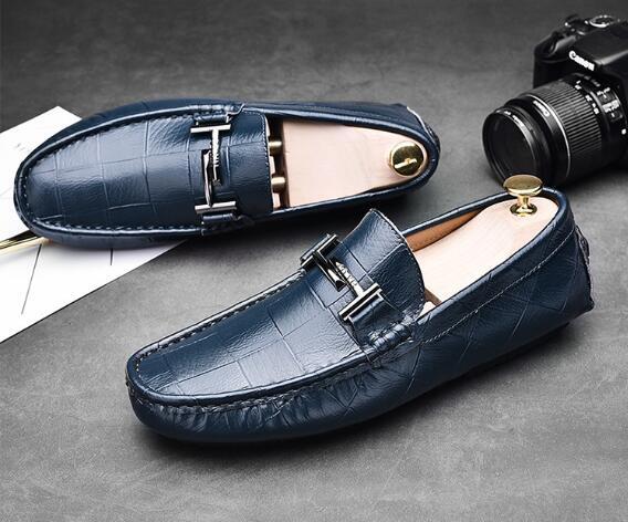 весна новый товар натуральная кожа Loafer обувь для вождения мокасины прогулочные туфли мужской мягкость в клетку много цвет 24.5 cm ~27cm