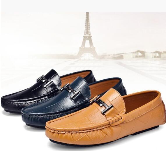 весна новый товар натуральная кожа Loafer обувь для вождения мокасины прогулочные туфли мужской мягкость в клетку много цвет 24.5 cm ~27cm