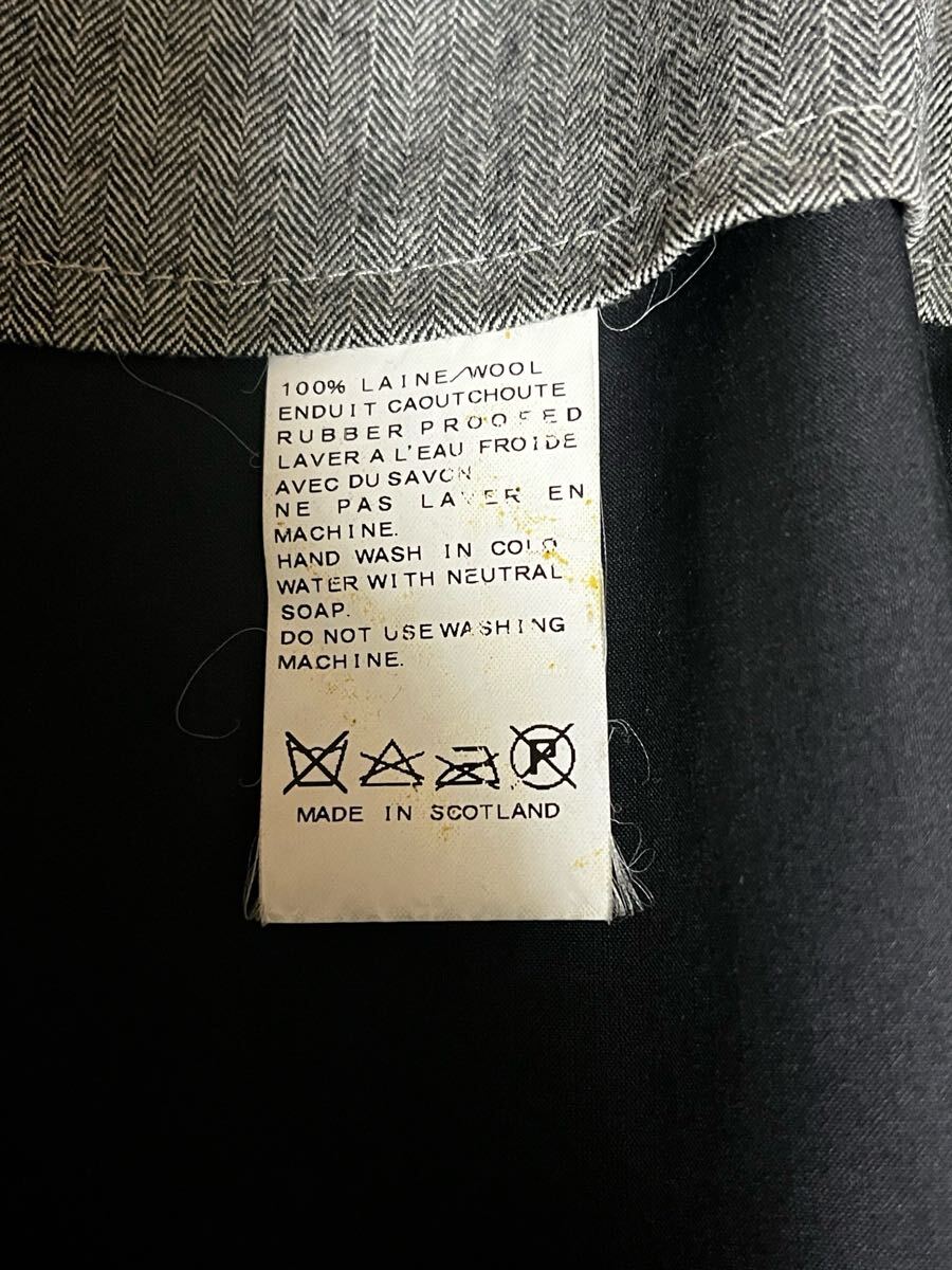 【希少・美品】 MACKINTOSH DUNKELD HANDMADE COAT Made in Scotland ゴム引き ヘリンボーン 英国製 アーカイブモデル 36 NO.2 Y40-02_画像8