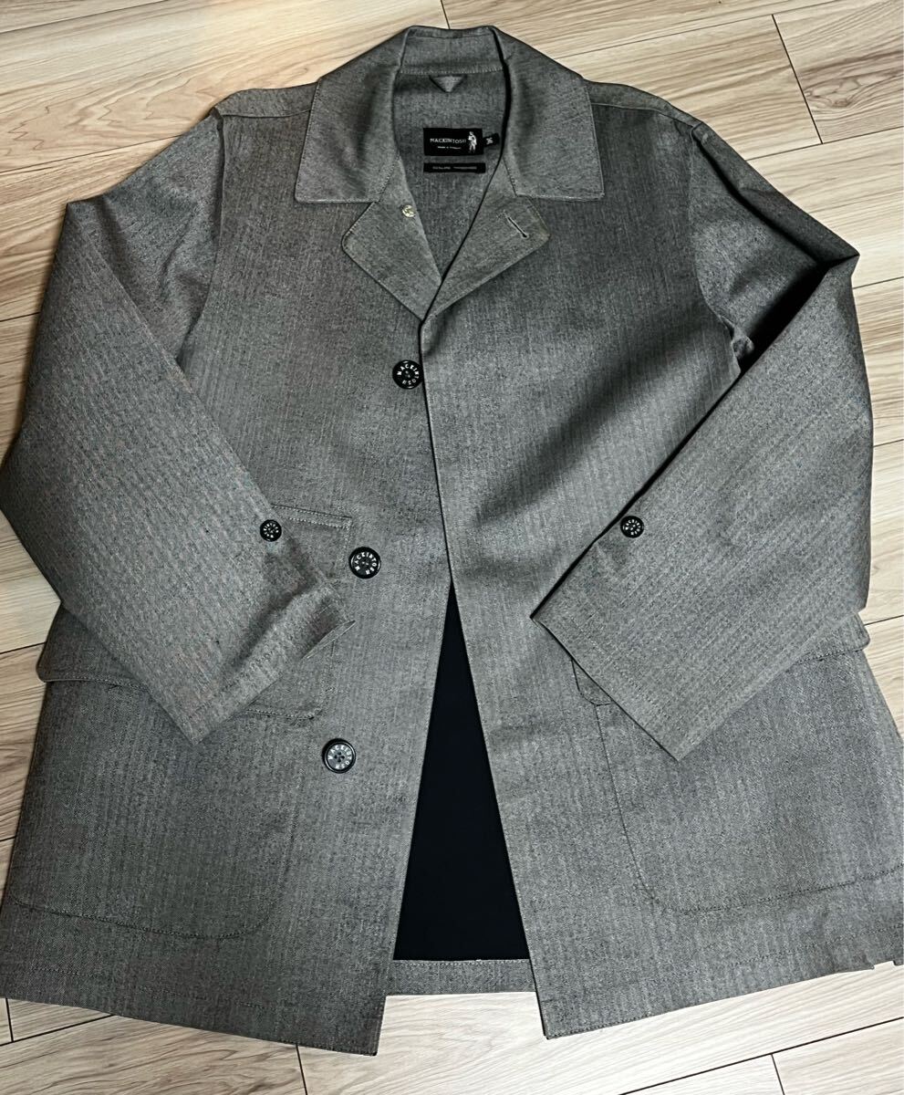 【希少・美品】 MACKINTOSH DUNKELD HANDMADE COAT Made in Scotland ゴム引き ヘリンボーン 英国製 アーカイブモデル 36 NO.2 Y40-02_画像1