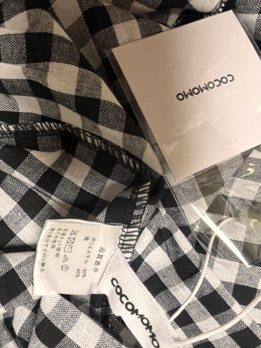 ★新品★未使用品 6分袖ワンピース 黒×ギンガムチェック フリーサイズ(オーバーサイズ)大きなサイズ_画像6