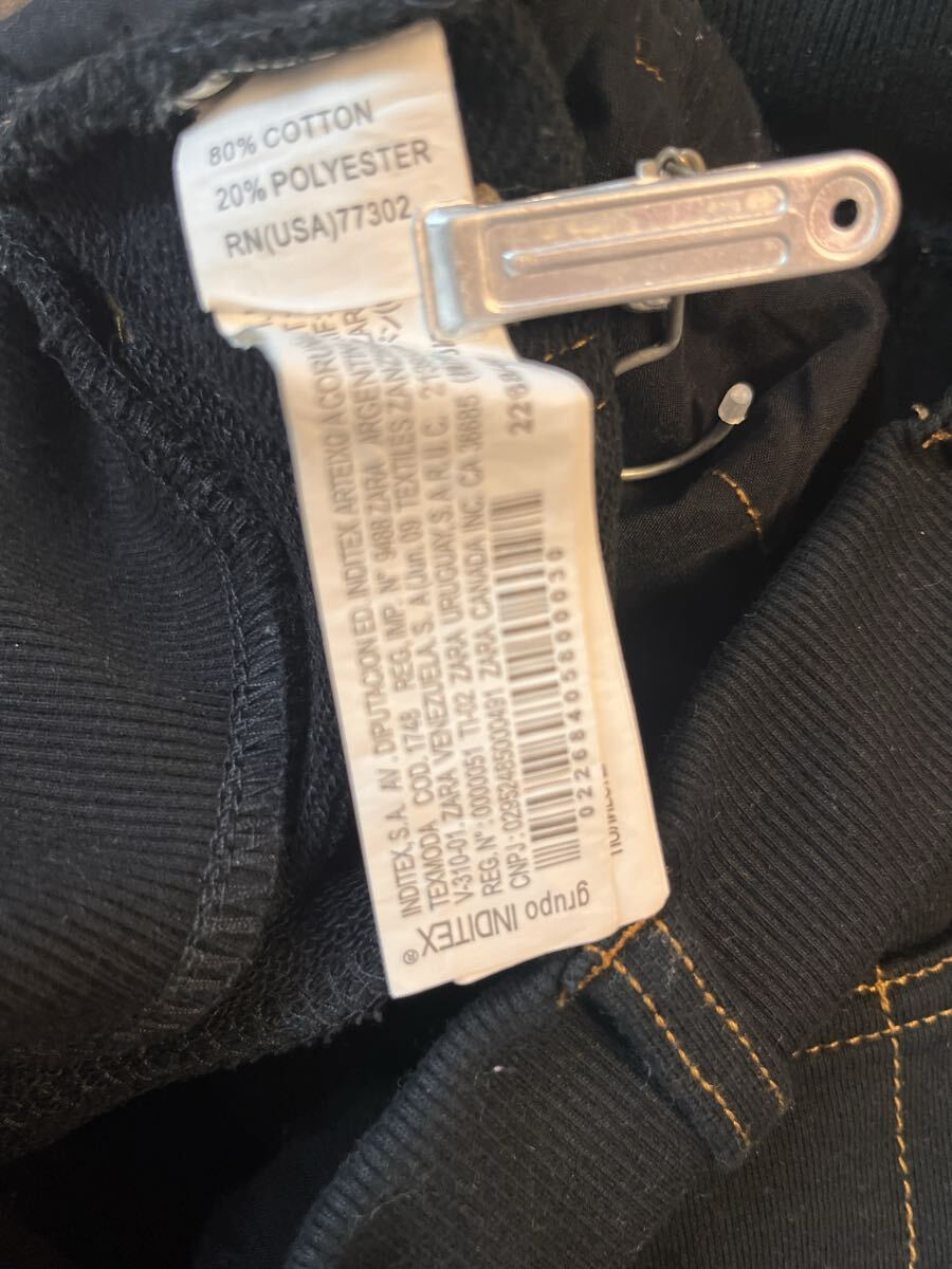 ★ZARA（ザラ）MEN★メンズ　デザインスエットパンツ　黒　Ｍ_画像9