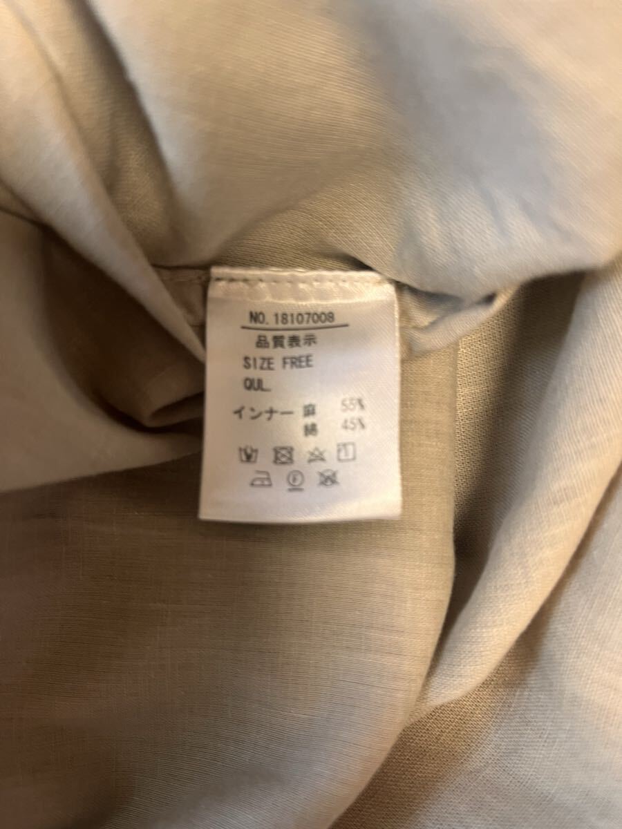 ★a'koloni(アラクリィティーコロニー)★ワンピース+前後着ブラウスセット 薄いグレー系 麻100%+綿麻 FREEサイズ_画像8