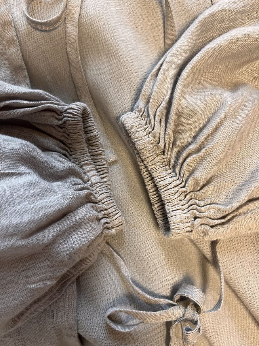 ★a'koloni(アラクリィティーコロニー)★ワンピース+前後着ブラウスセット 薄いグレー系 麻100%+綿麻 FREEサイズ_画像9