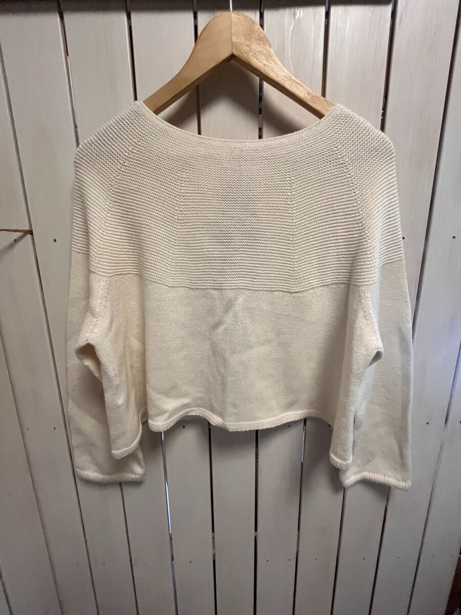 ★PEYTON　PLACE（ペイトンプレス）日本製★ボレロカーディガン　白　毛混_画像3