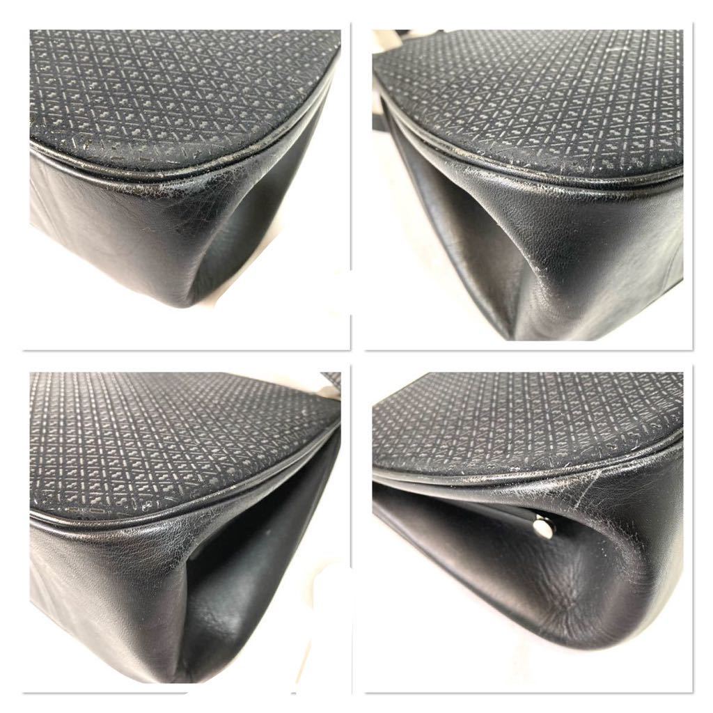 日本伝統工芸 印傳屋 印伝 漆付け 鹿革 がま口式　2way ショルダーバッグ 瓢箪柄 黒_画像10