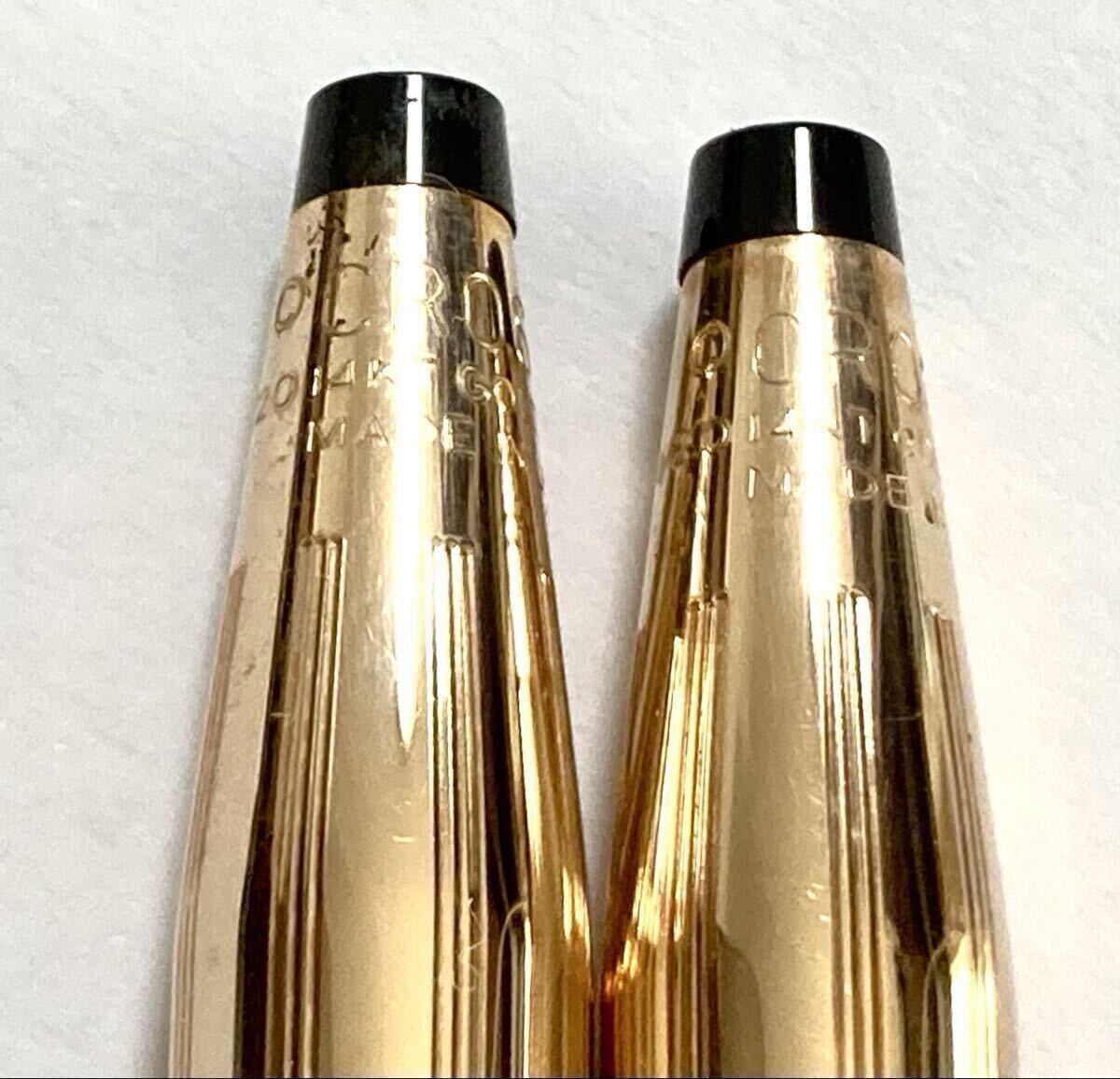 【超美品】CROSS クロス クラシックセンチュリー 14金張 レディース ボールペン ペンシルセット 黒純正リフィル 革ケース付_画像3