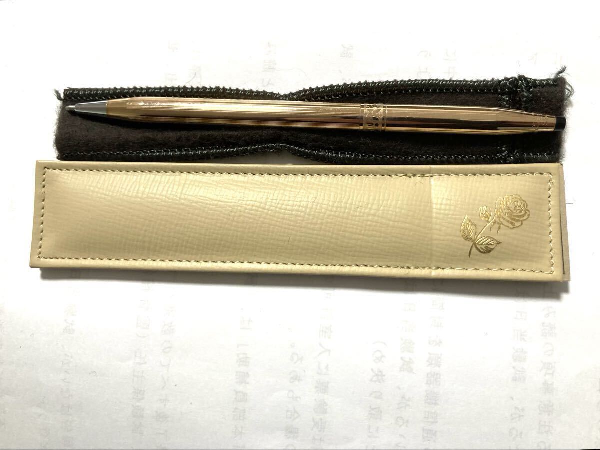 【美品】 CROSS クロス クラシックセンチュリー 14金張 旧ロゴ ボールペン レディース 青純正リフィル付_画像10