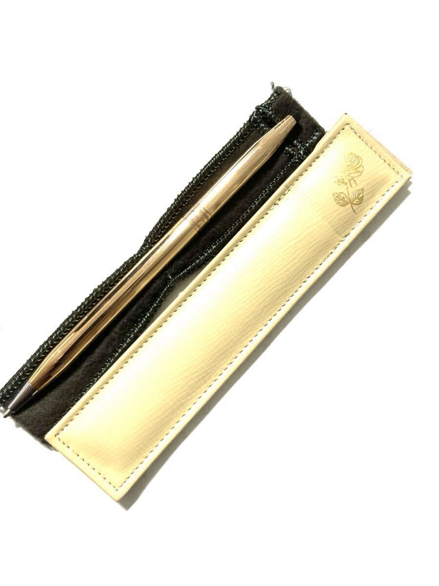 【美品】 CROSS クロス クラシックセンチュリー 14金張 旧ロゴ ボールペン レディース 青純正リフィル付_画像3