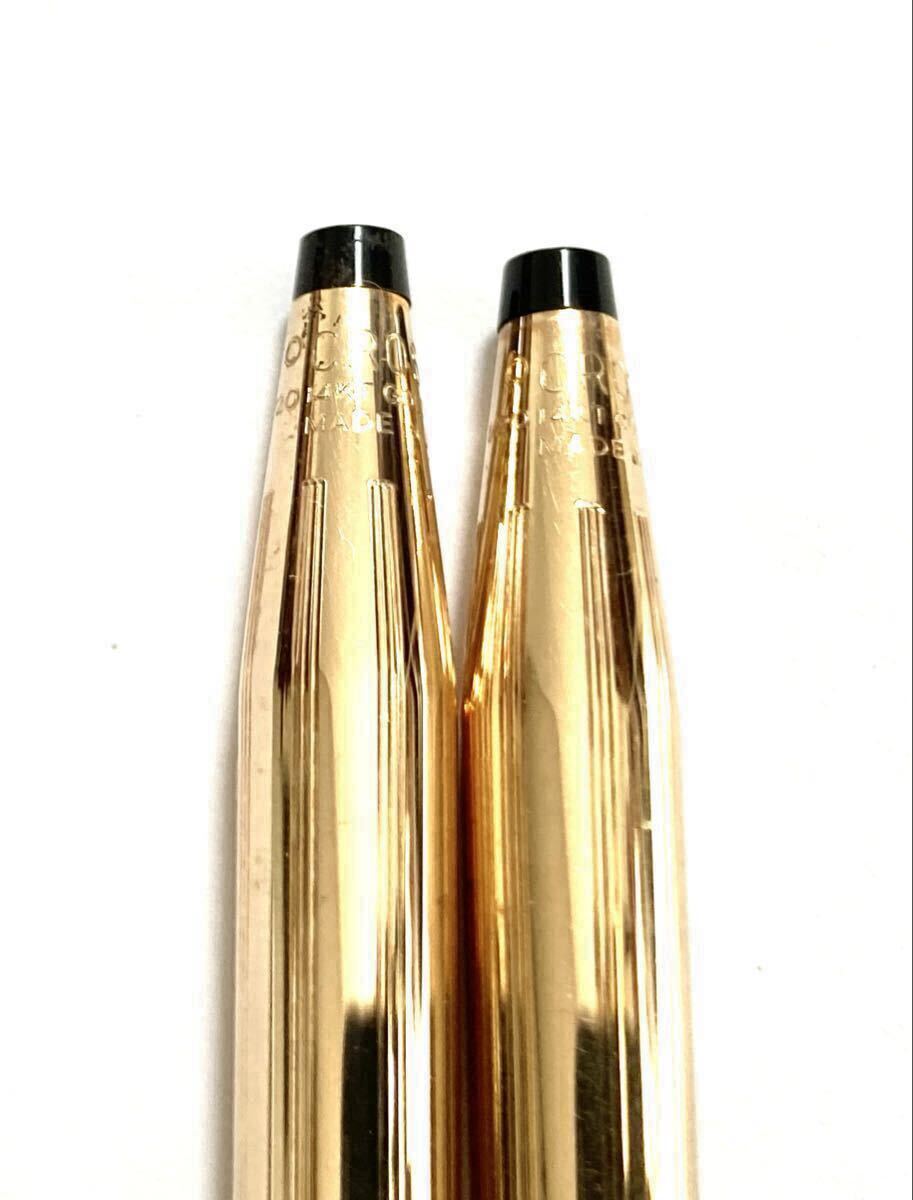 【超美品】CROSS クロス クラシックセンチュリー 14金張 レディース ボールペン ペンシルセット 黒純正リフィル 革ケース付_画像4