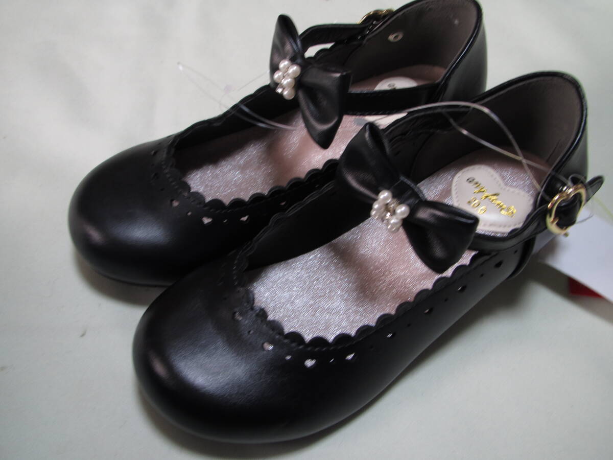  новый товар anyFAM 20cmeni. лента . двигаться туфли-лодочки low каблук обувь детский девочка формальный чёрный черный обувь церемония высокий каблук 