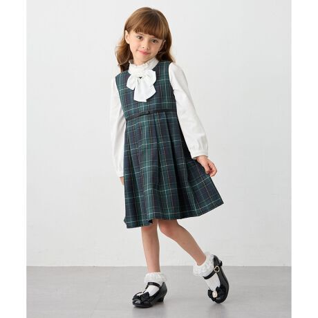 99 新品 ￥3800 組曲 anyFAM 2ways リボンタイ付き フォーマル 長袖シャツ 長袖ブラウス 130cm 子供用 女の子 白 ホワイト リボン_画像3