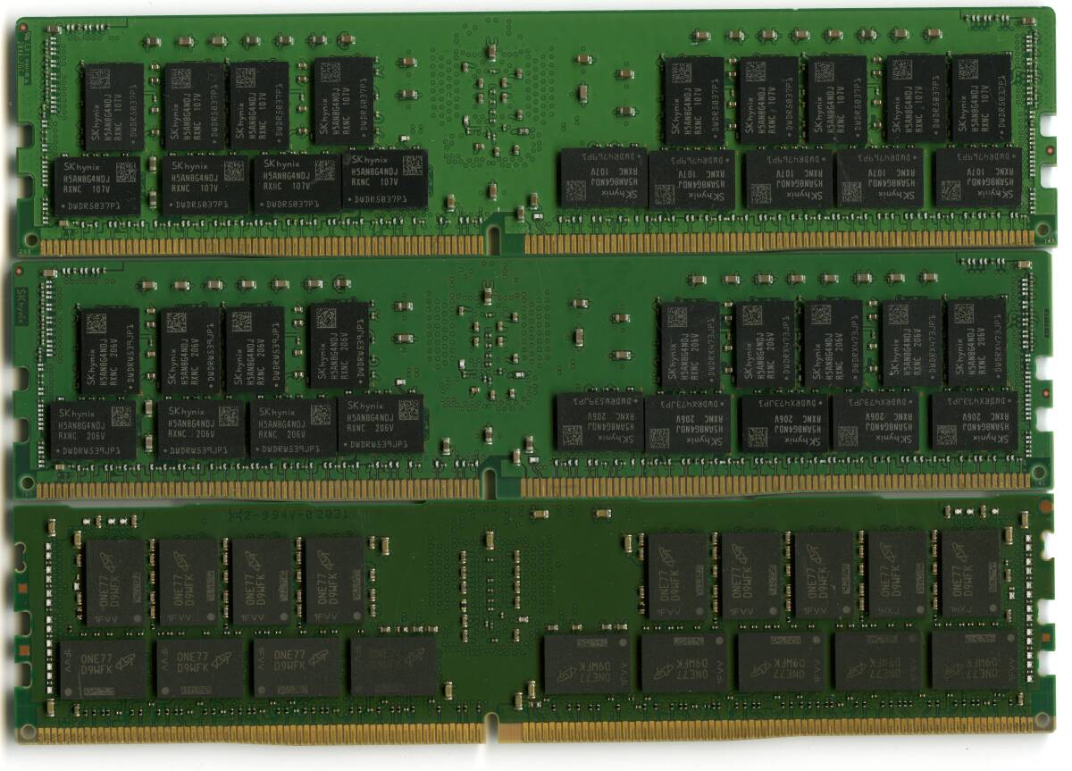 【RDIMM】DDR4-3200　ECC Registered　32GBの3枚セットで96GB　中古　　 Skhynix kingston 2Rx4　reg pc4 サーバー メモリ_画像2