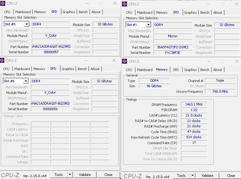 【ジャンク・訳有品】RDIMM　DDR4-2933　32GB　3枚セット　　ECC Registered　　_画像3