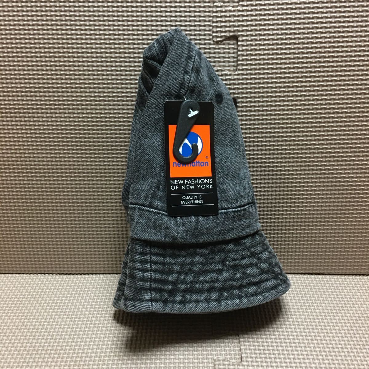 新品未使用 ニューハッタン メトロハットのブラックデニム L/XL_画像3