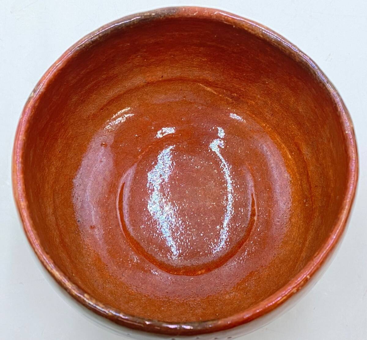 吉向焼 七世 吉向松月造 赤楽茶碗 共箱_画像5