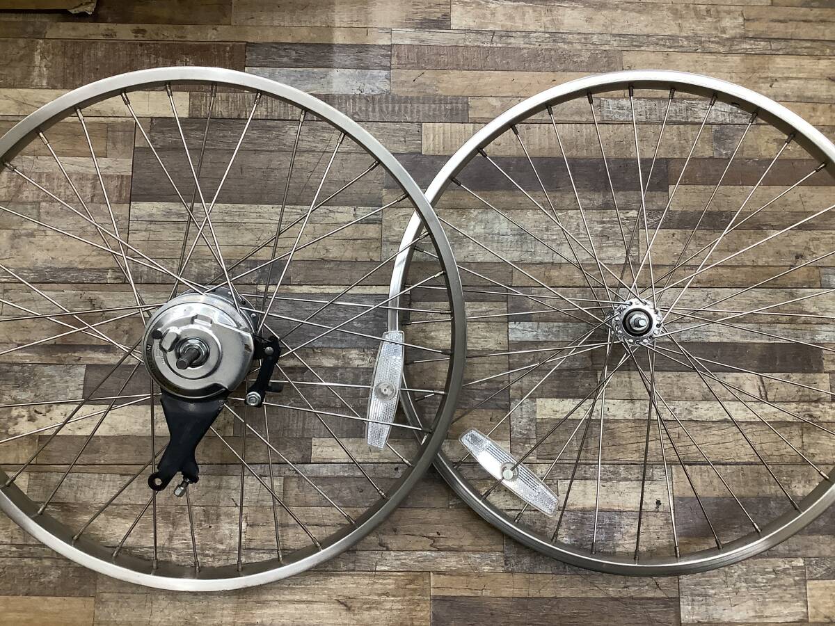 W117 Panasonic Gyutto mini パナソニック ギュットミニ(BE-ENMM033P)20インチ 電動アシスト自転車 前後ホイールセット 中古品_画像1