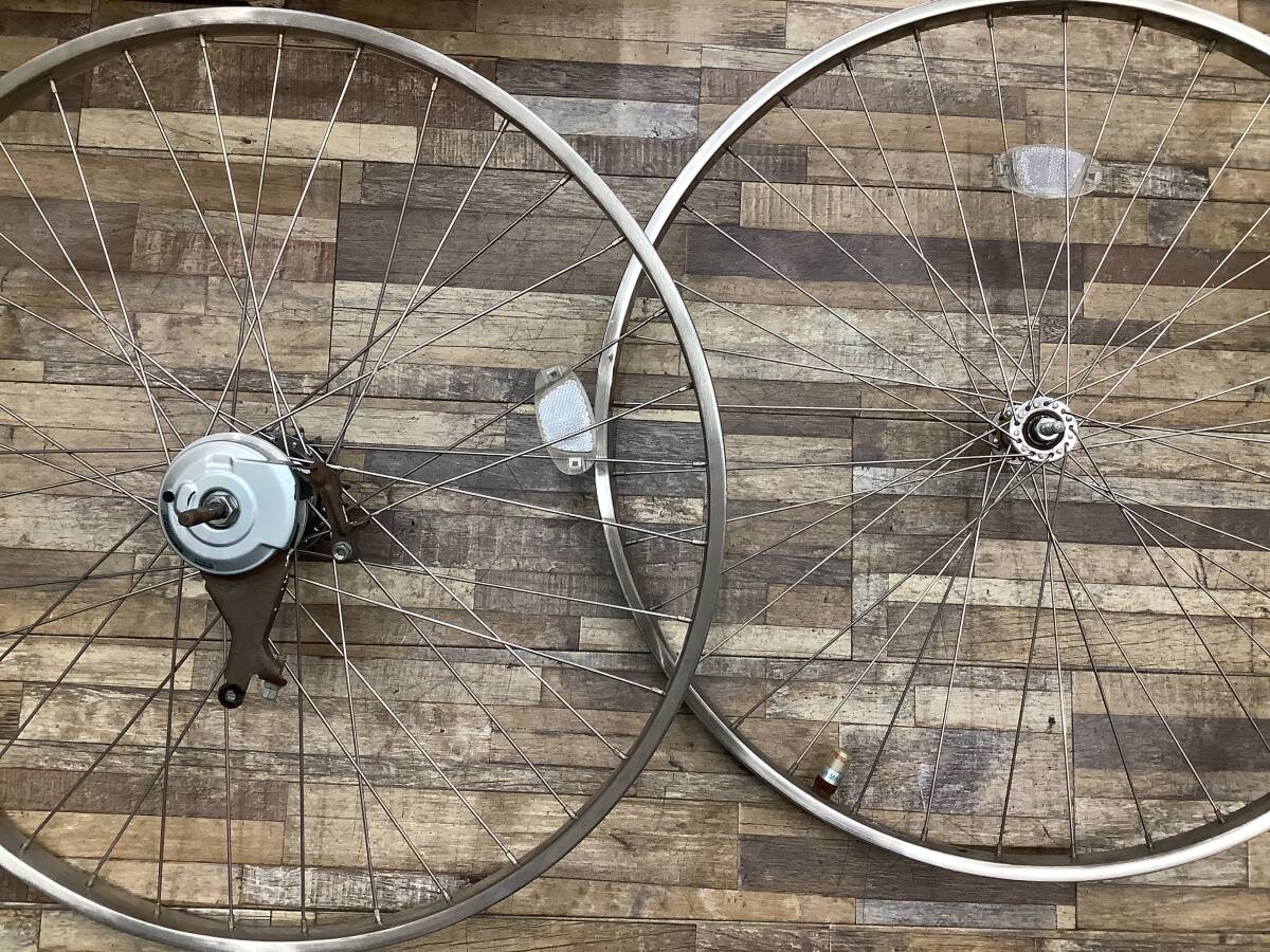 W118 BRIDGESTONE Assista Stila L ブリヂストン アシスタスティラL(AS6L49)26インチ 電動アシスト自転車 前後ホイールセット 中古品_画像1