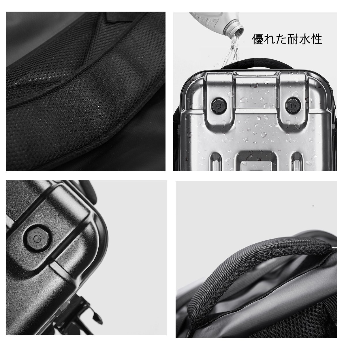 ショルダーバッグ 旅行用 パソコンバッグ オートバイのバックパック 防水 ins風 軽量 ハードシェルバックパック騎士ノート ブラック hw1114_画像7