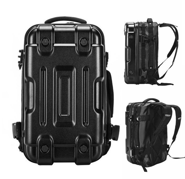 ショルダーバッグ 旅行用 パソコンバッグ オートバイのバックパック 防水 ins風 軽量 ハードシェルバックパック騎士ノート ブラック hw1114_画像2