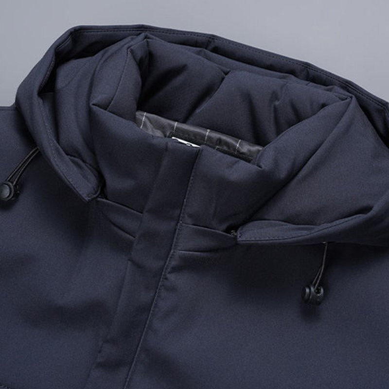 高級◆イタリア製 メンズ 中綿コート ビジネス 防風 保温 フード脱着式 裏起毛 秋冬用 アウター 2XL/52 fz135_画像4