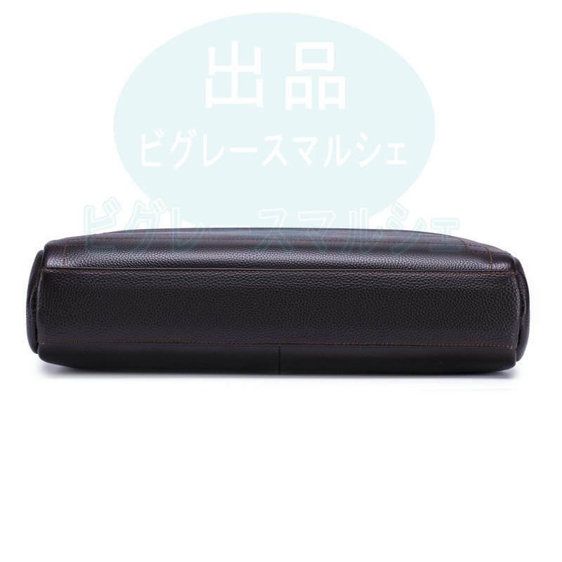 新品◆本革メンズ ビジネスバッグ 高級牛革 手提げ 通勤用 PC対応 14インチ収納 上質デザイン hw1415_画像5