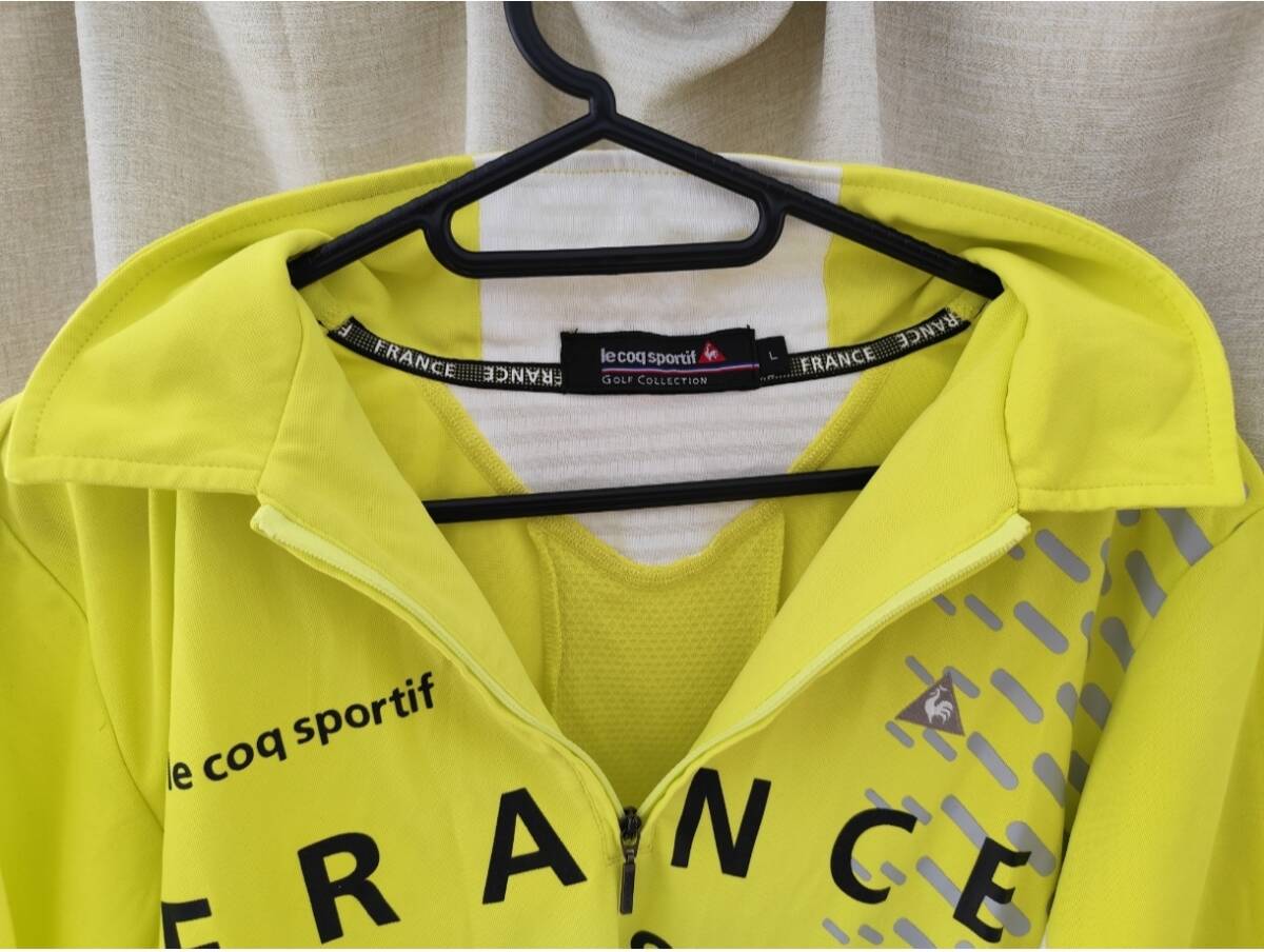 「美品・送料無料］ルコック　ハーフジップポロシャツ　QG2768　Lサイズ　スマートフィット_画像3