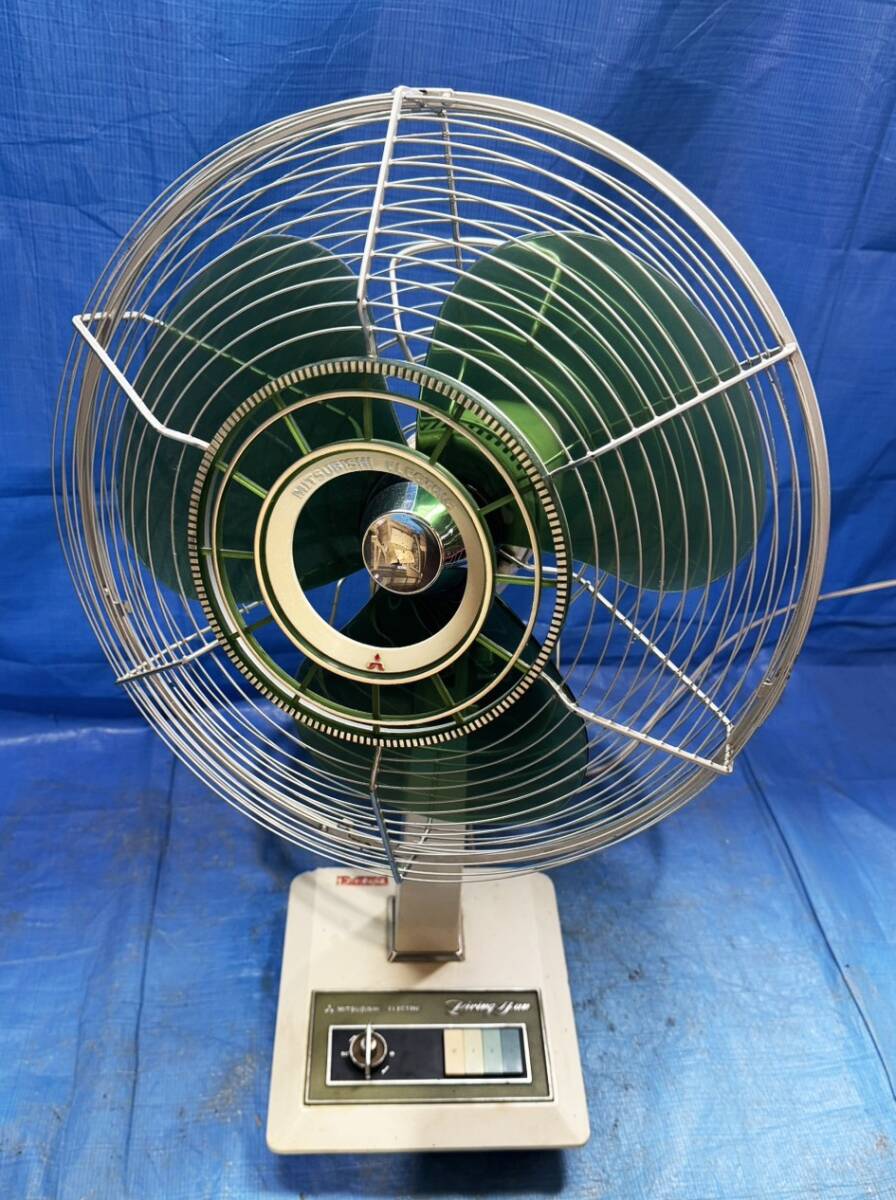 昭和レトロ MITSUBISHI 三菱 扇風機 R35-Y6 アンティーク ヴィンテージ コレクション 当時物 お座敷扇 動作品 1円~_画像1