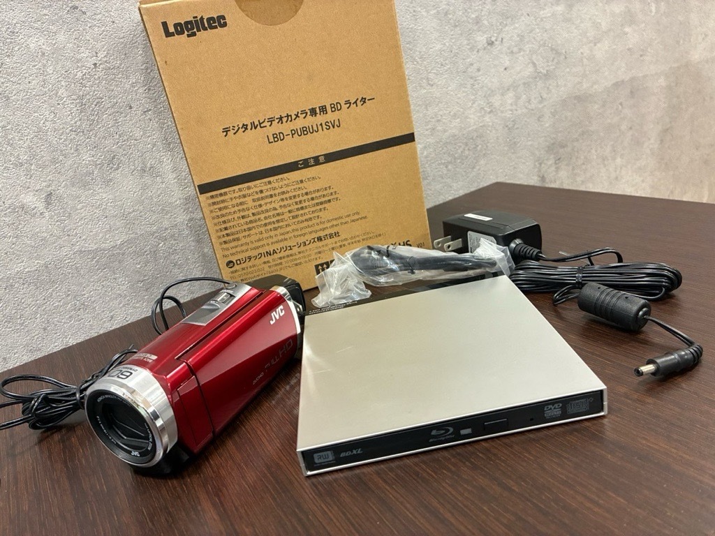 ★☆#909 JVC ケンウッド デジタルビデオカメラ Everio エブリオ GZ-E780-R動作確認済 +ロジテックデジタルビデオカメラ専用BDライター☆★_画像8