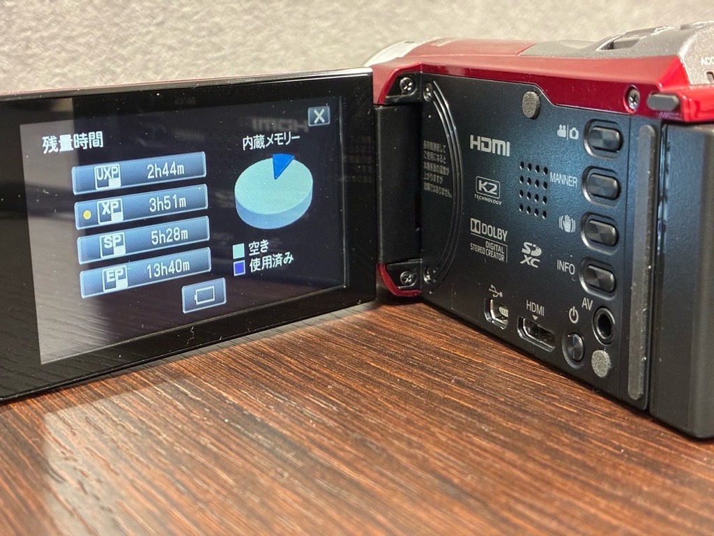 ★☆#909 JVC ケンウッド デジタルビデオカメラ Everio エブリオ GZ-E780-R動作確認済 +ロジテックデジタルビデオカメラ専用BDライター☆★_画像4