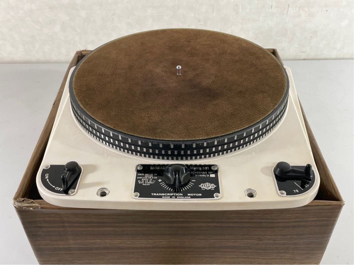 n8720 動作品 GARRARD ガラード 301 ターンテーブル 50Hz仕様 キャビネット固定ネジ付_画像1