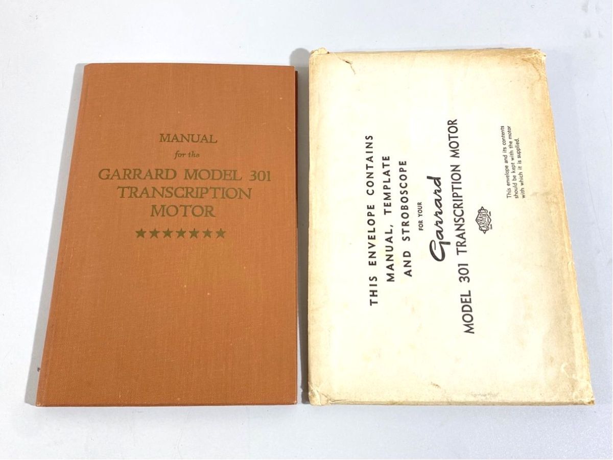 a2434 GARRARD ガラード 301 ターンテーブル 用 取扱説明書 英文 原本 マニュアル 外袋付_画像1