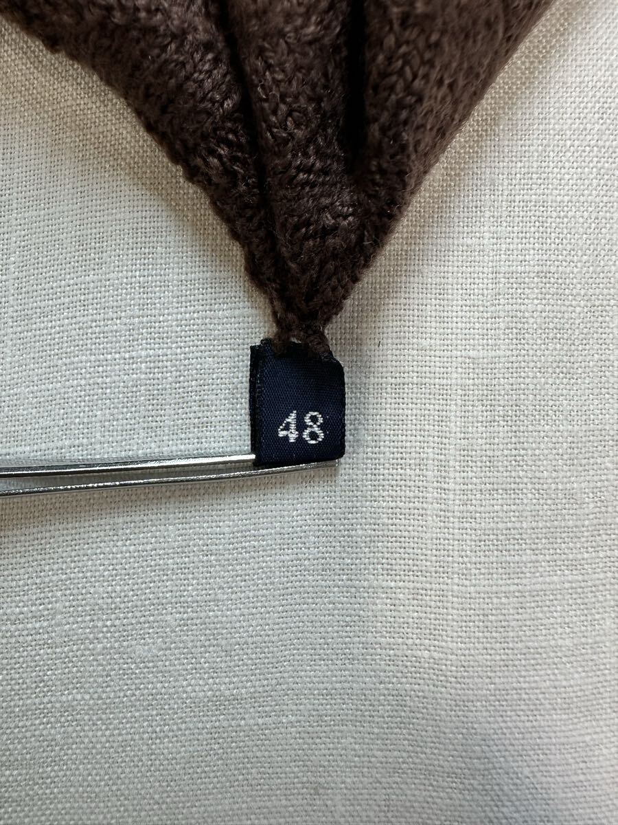 【クリーニング済】DRUMOHRドルモア イタリア製 ダークブラウンウール タートルネックセーター48M リブ編みタートルニット_画像5