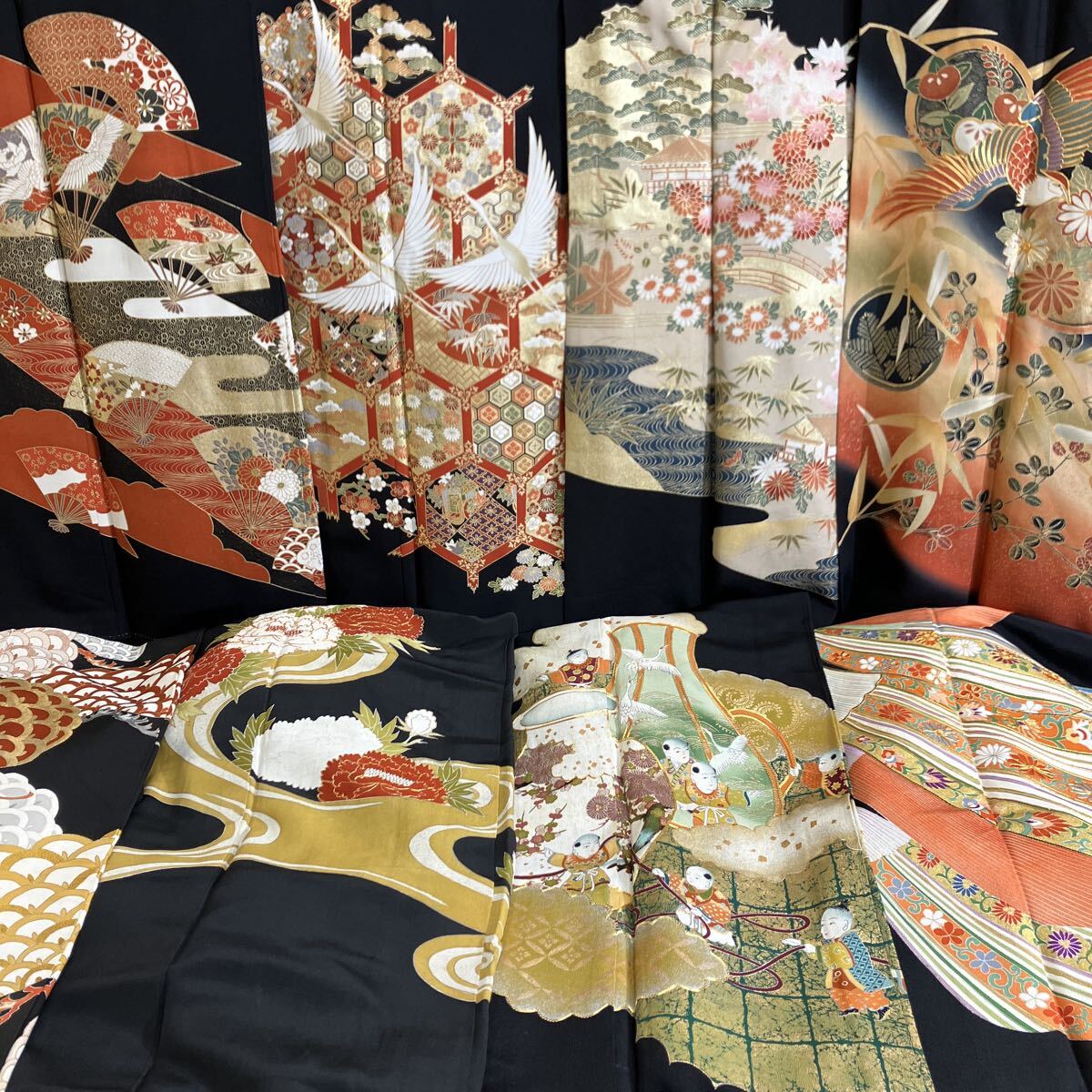 一右衛門No2537 黒留袖 8枚まとめ売り 金彩友禅 金駒刺繍 京友禅 正絹着物 刺繍 豪華留袖 留袖 大量まとめ売り大処分_画像1