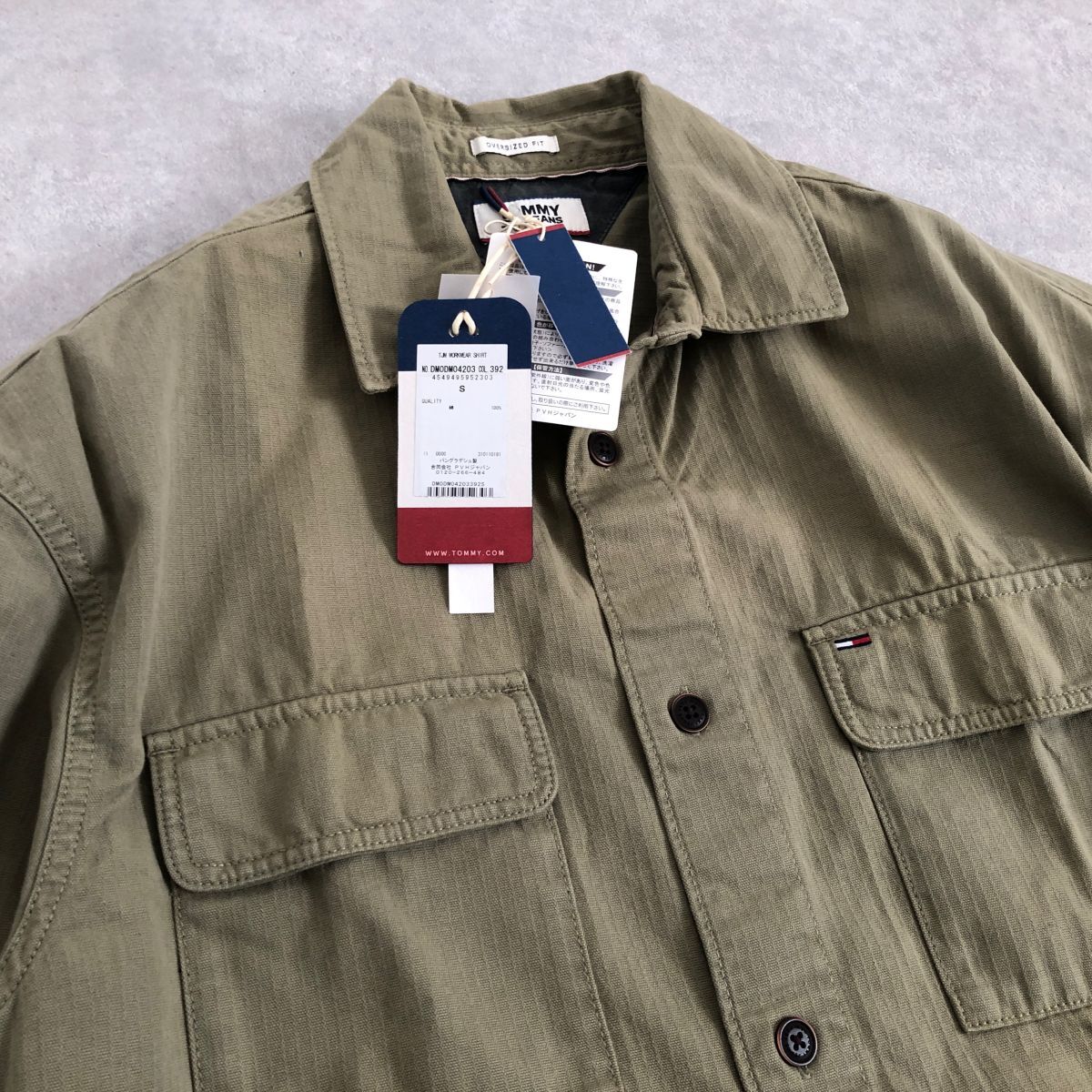 新品●TOMMY JEANS●ミリタリー デザイン シャツ●トミーヒルフィガー_画像1