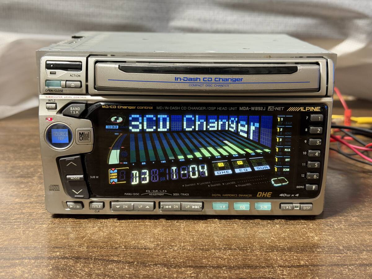 メンテ動作品□アルパイン製2DIN 3CD/MDデッキ MDA-W892J 動作確認済 1998年モデル_画像1